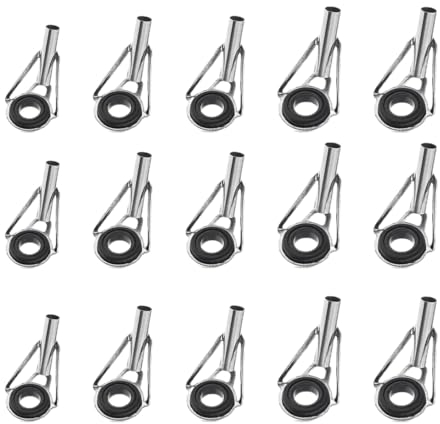 ZCSOWE 15 Stück 6 Größen 1.8/2.2/2.2/2.4/2.6MM Angelrute Reparatur Set Spitzenring Stipprute Tip Tops Ersatz-Kit für Angelrutenspitzen