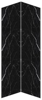 Vente-unique - Lot de 2 panneaux muraux de douche effet marbre en aluminium avec profilés - 2 x L90 x H210 cm ENEKO