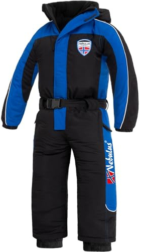 Nebulus Mono de esquí para niños, traje de invierno, traje de esquí infantil, Negro , 140