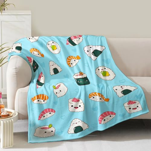 Sushi-Decke, Geschenke für Frauen, Mädchen, Mutter, Geburtstag, Weihnachten, Valentinstag, niedliches Muster, Dekoration, Zuhause, Schlafzimmer, Wohnzimmer, Couch, Bett, Sofa, weich, gemütlich,