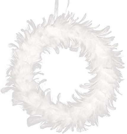 Weißer Federkranz, Weihnachten, Hochzeit, Party, Foto-Requisiten, Outdoor, Garten, Wohnzimmer, Büro, Haushalt, Dekorationen, Federkranz