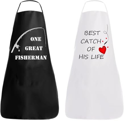 DHSBGWSX 1 Set Bedruckte Paarschürzen, Hochzeitsgeschenke, Backschürzen Für Kochpaare, Gartenarbeitspaarschürzen, Herren-Kochschürzen, Verstellbare Gestreifte Schürzen (Schwarz, Weiß)