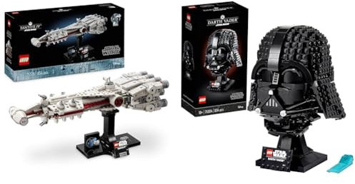 LEGO Star Wars Tantive IV Set 75376 + Darth Vader Helm Display 75304, Bauset für Erwachsene, Sammlergeschenkmodell, Geschenke für Männer, Frauen und Fans