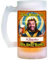 Boccale da birra in vetro personalizzato con il nome e la faccia del festeggiato etichetta Sant'uomo