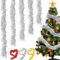 XIEXIESHER 12 Stück x 2M Weihnachten Lametta Girlande, 24MGlänzend Weihnachten Dekoration, Lametta Girlande Glänzender Christbaumschmuck für Christmas, Treppe, Kamin und Party(Silber)