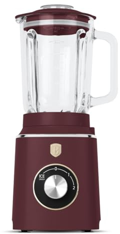 Berlinger Haus Stabmixer/Tischmixer mit Glasbehälter 1,5 L 1000 W/matt bordeaux/Leonardo Collection