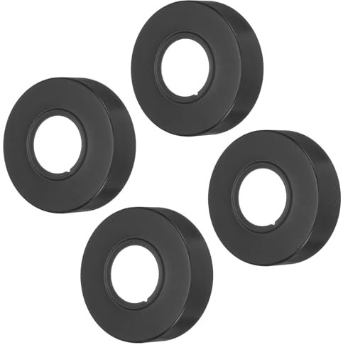 sourcing map 4pcs Shower Arm Flange 66mm/2.6 OD Escutcheon Plate Stainless Steel Round Plumbing Cover Plates for 25mm/1 Dia Water Pipe Faucet Decoration, Black
