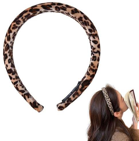 Cheetah Leopard Print Headband for Women Girls Leopard Print Hairband for Women's Hair Wide Leopard Print Hair Band for Women Cosplay Cheetah Hairband for Makeup Spa Leopard Hairbands for Women