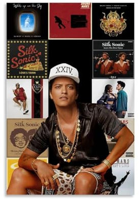 Bruno Mars Poster, Albumcover, Musikposter für Zimmer, ästhetische Leinwand, Wandkunst, Schlafzimmerdekoration, 30 x 45 cm