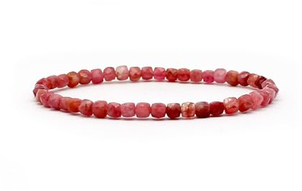 Handgefertigtes Armband – 4 mm facettierte Edelstein-Perlen mit Diamond Polish, 19 cm Länge, in verschiedenen Steinvariationen