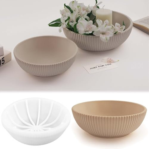 Silikonformen Gießformen Schale WISIRENT, 20x7cm Rund Silikonform Schale Gießformen Silikon Schale, Obsttablett Epoxidharz Gießformen Silikon Gießform Tablett, Gießform Schale Epoxidharz für Diy