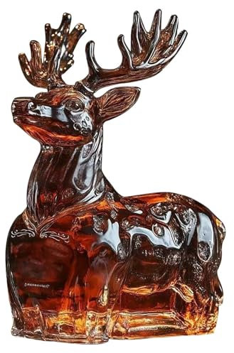 Gungtj Decantador de de whisky, botella de licor con de animal, decoración del hogar, decantador de vino, recipiente para alcohol, bourbon, vodka, brandy, accesorios, 10 cm