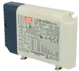 Trasformatore LED Meanwell LCM-60DA, 60W, Alimentatore Serie LCM, LED Driver Multiple-Stage, Dimmerabile 2 in 1 DALI, Corrente Costante Selezionabile da 350mA a 1050mA