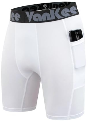 VanKee Herren Kompression Tasche Shorts Sport Mesh Design Anti Chafing Wicking Stoff Schnell Trocknend Base Layer Shorts Sport Elastizität Leichtgewicht Unterhose Laufen Radfahren Workout Fußball