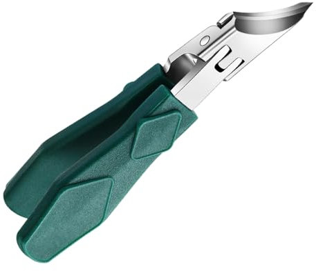 Tagliaunghie Angolato, Tagliaunghie per Unghie Incarnite, Grande Apertura, Tronchesino Unghie Piedi, Ergonomico Inclinato, Rifinitore Di Precisione, Acciaio Inossidabile, Bocca Lunga,10,2x1,8cm, verde