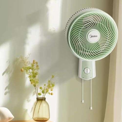 YAVYAV 12in Lightweight Oscillating Wall Fan, Air Circulation Fan With Remote, 3 Speed, For Bedroom, Kitchen, Bathroom