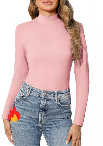 Aottori Thermo Oberteile Damen Stehkragen Fleece Warm Stretch | Thermoshirt, Langarmshirt, Slim Fit, Rollkragenpullover, Thermounterwäsche, Unterhemd Langarm, Elegant, Unterziehrolli