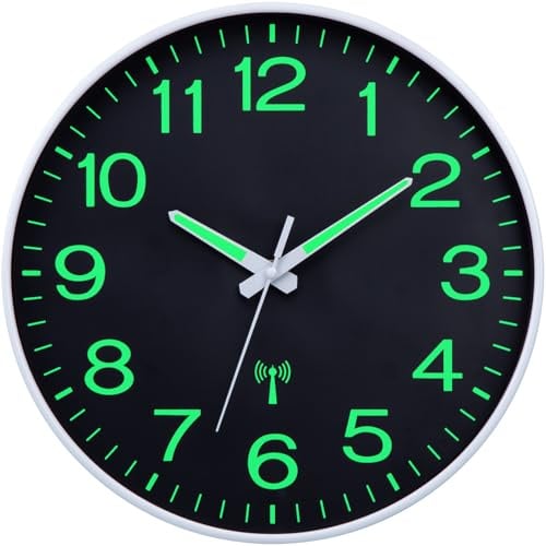 VIVILINEN Funkuhr Wand Beleuchtet Wanduhr Funk Lautlos Leuchtend | Funkwanduhr Geräuschlos Wanduhr ohne Tickgeräusche Uhr Wand für Wohnzimmer, Küche, Büro, Schlafzimmer, 30cm