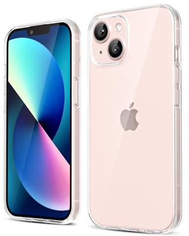 oakxco for iPhone 13 Phone Case Liquid Silicone, Cute Thin Slim Grip Soft Rubber Gel for Women Men, Smooth Matte TPU Plain Solid Color Girly Simple Case with Camera Cover Protection, Clear
