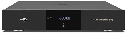 Dune HD Duo Cinema 8K, Lettore Multimediale Premium Duo sistema 43cm, Android TV Box, 2 uscite HDMI uscite - ingressi, 2 rack HDD, Switch/Splitter HDMI 8k Professionale, 12/96