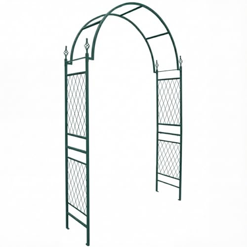TERRE JARDIN Arche de Jardin métal Vert 234 cm pour Plantes grimpantes | Arche de jardin en acier galvanisé vert - 143 x 40 x 234 cm - structure à treillis décoratifs pour rosiers