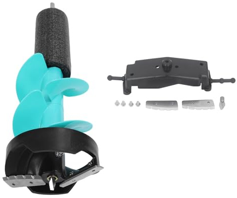 Kit de barrena de hielo eléctrica Taladro de hielo resistente a impactos de nailon de metal de primera calidad con posicionador de cuchillas incisivas para emergencia de pesca de