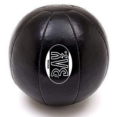 BAY® 5 Kilo Delux Leder - Echtes hochwertiges Leder SCHWARZ Medizinball, Profi-Qualität, Gymnastik/Fitness Ball Crossfit Cross Fit