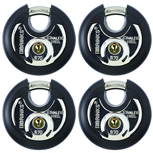 Brinks Home Security 673-70401 - Serratura a disco con chiave, confezione da 4