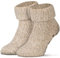Piarini ABS Stoppersocken Wollsocken Wintersocken Norwegersocken Innenfrottee Damen Herren Jungen Mädchen beige-meliert 43-46