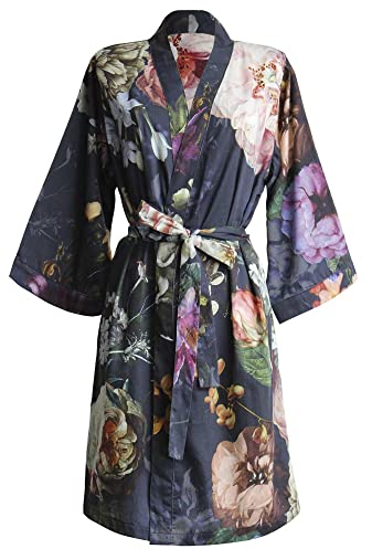 Essenza Satin-Kimono Fleur Größe l, Farbe Nightblue, L = 40, Nightblue