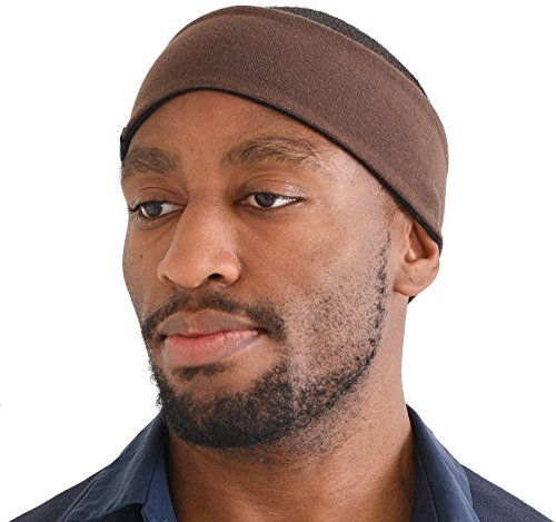 CHARM Baumwolle Herren Sport Stirnband - Langlauf Damen Wendbar Made In Japan Braun-Schwarz