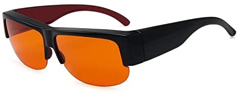 Eyekepper Computer Glasses,Fit Over Reading Amber Lens for Men Women Gamers Gaming Office, Black Red