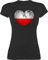Shirt Damen - Fußball EM WM - Polen Vintage Herz - XL - Schwarz - fußballtrikot Europameisterschaft Polska Funshirts für Frauen wm-Shirts Fussball Polski Tshirt fußballtrikots fu Ball polnische