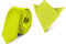 Ladeheid Herren Schmale Krawatte & Einstecktuch Set SP/P (150cm x 5cm, 22cm x 22cm, Limone)
