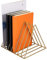 Smandy Desktop Bücherregal kreatives Metall Dreieck Schreibtisch Speicher Organisator CD Halter DVD Halter Medienbox Regal Bücherregal Tisch Organizer(Gold)