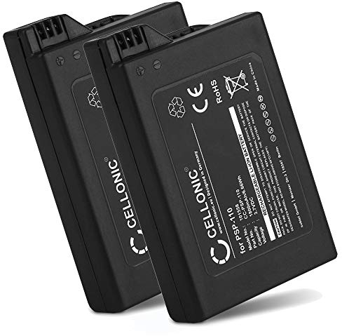 CELLONIC, Battery for Game console compatible with Sony PSP 1, PSP-110 (3.7V, 1800mAh) 2 Pieces