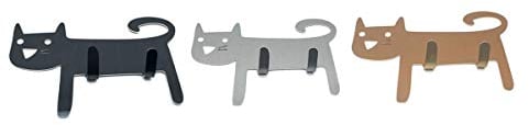 DPOWERFUL 3 Stück Handtuchhaken Selbstklebend Bademantelhaken 2 Haken Kreative Katze Deko Wandhaken Edelstahl Handtuchhalter Kleiderhaken für Badezimmer Küche