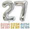 Ponmoo Luftballons Zahlen 27/72 Silber, Riesen Nummer 0 1 2 3 4 5 6 7 8 9 10-19 20-29 30-39 40 50 60 70 80 90 100, groß Folienballons für Hochzeit Jubiläum, Geburtstagsballons Party Dekoration