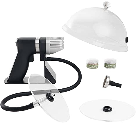 WITANHURST Flavor Blaster Cocktail Smoker Tragbarer Handheld Kalträucherpistole Elektrischer Räucher, Kalträucher-Set für Lebensmittel und Getränke - Inklusive Holzspänes, Batterien, Kuppeldeckel