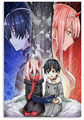 IEJDA Poster auf Leinwand, Motiv: Darling in The Franxx, 50 x 75 cm
