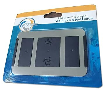 Flipper Aquarium Algae Scraper Blades | Platinum Stainless Steel Blades for Scraper | Algae Remover for Fish Tank - Replacement Stainless Steel Blade for Glass Tanks - Aquarium Cleaner Blade Card