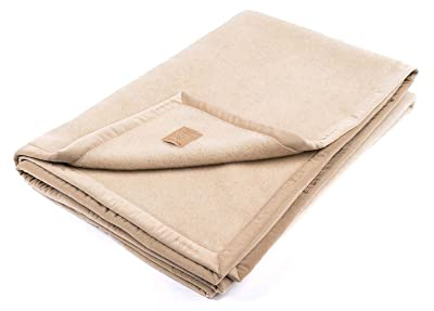 Ritter Decken Kirman Schah Kaschmirdecke 150 x 220 cm - Creme - Hochwertige Wolldecke aus Kaschmir - Warme & Luxuriöse Wolldecke - Made in Germany