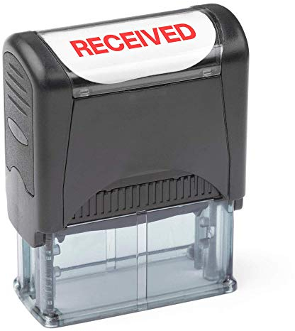 Selbstfärbender Gummistempel, nachfüllbar, rote Tinte, vorinstalliert – (9/16 x 1-1/2 Zoll) (erhalten)