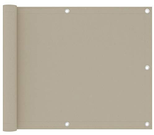 Festnight Balkon Sichtschutz Balkonsichtschutz Balkonabdeckung Balkonbespannung Sonnenschutz Garten Balkonverkleidung wasserdicht Beige 75x300 cm Oxford-Gewebe