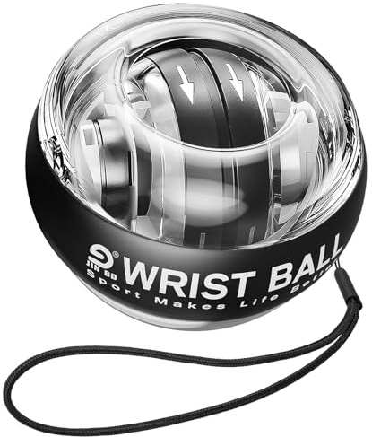 JIN BD Auto-Start Wrist Ball, Upgraded Gyroscopic Forearm Exerciser and Grip Trainer for Hand, Finger & Arm Strength Training, Wrist Strengthener with Storage Bag for Home Gym & Sports Fitness