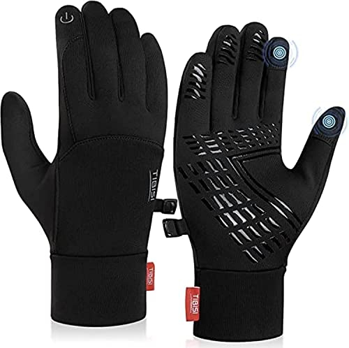 TIBISI Fahrradhandschuhe Winter Thermo für Herren & Damen Warme Winddichter Touchscreen Anti-Rutsch Stoßdämpfend Outdoor Laufen Radsport Mountainbike Handschuhe