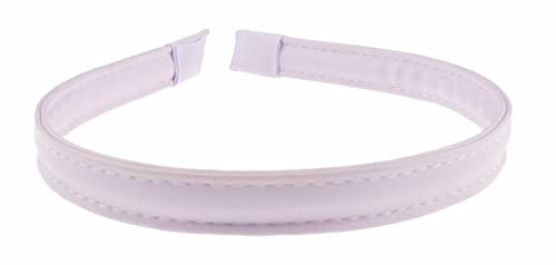 Womens Leather Look Narrow Stitched Edge Headband Winter Evening Wedding Party Birthday Bridal Christmas Birthday Bridesmaid Alice Band Hair Accessories Hairband Gift Idea (Lilac)