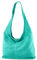modamoda de T150 Damen Schultertasche Shopper Large aus Wildleder handmade in Italy, Farbe:Türkis2021