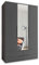 SPICE Eleganter Kleiderschrank mit viel Stauraum & Spiegeltür - Vielseitiger Drehtürenschrank in Graphit matt - 126 x 208 x 57 cm (B/H/T)