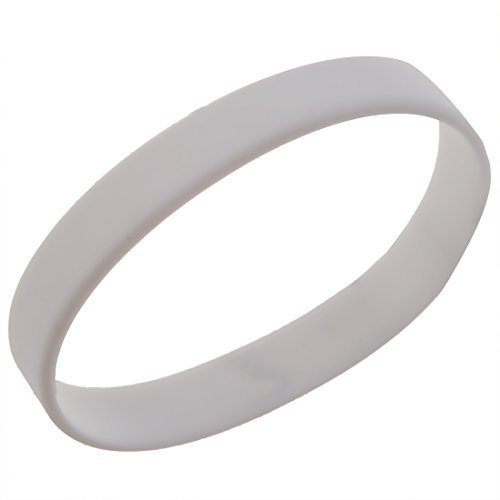 Hopper Mode Silikon Gummi Elastizitaet Armband Handgelenk Band Manschette Armband Armreif Weiss